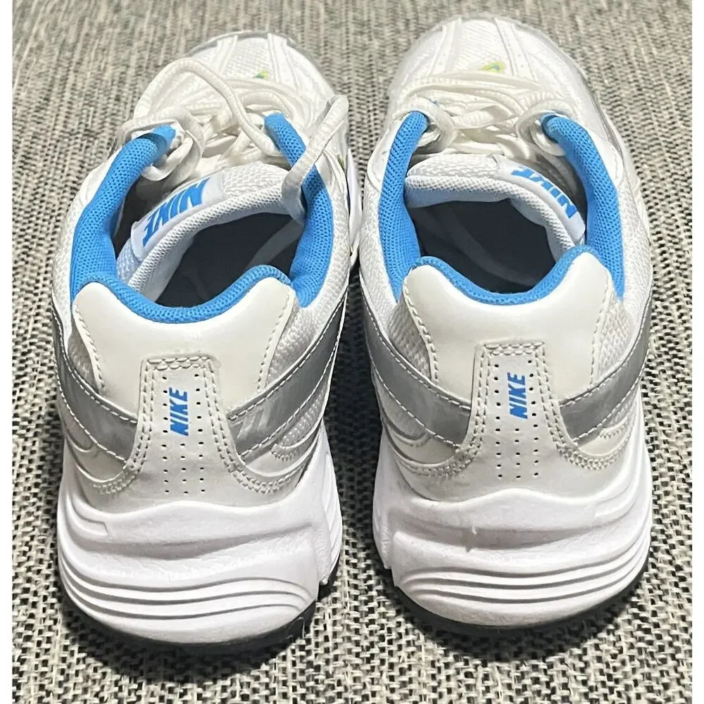 Nike Youth Unisex Running Shoes 394053-140 White Blue Green Size 6.5